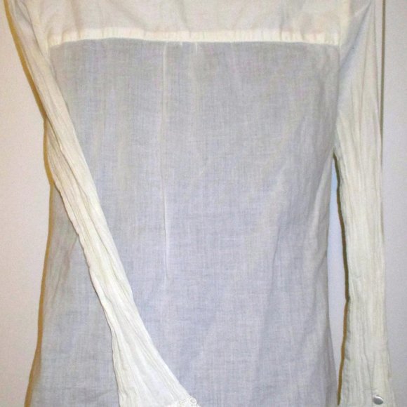 OLD NAVY Split button down Textured Vintage look Blouse Long Sleeve Cotton SZ S - Picture 4 of 12